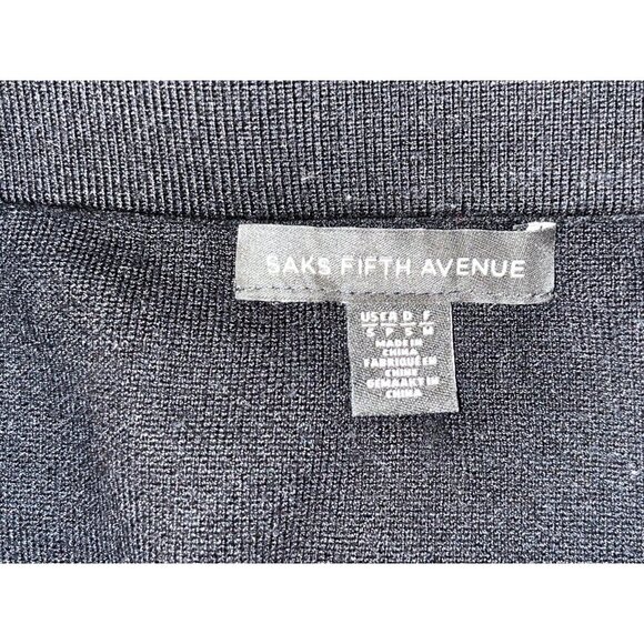 Saks Fifth Avenue Black Knit Skirt With Fringe Hem Women's Size 6 - Picture 6 of 11